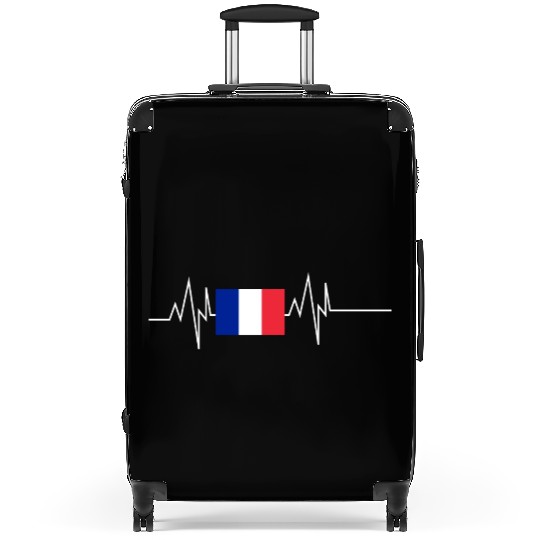 France Flag Heartbeat Suitcases