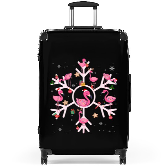 Christmas Flamingo Santa Hat Xmas Lights Flamingo Suitcases