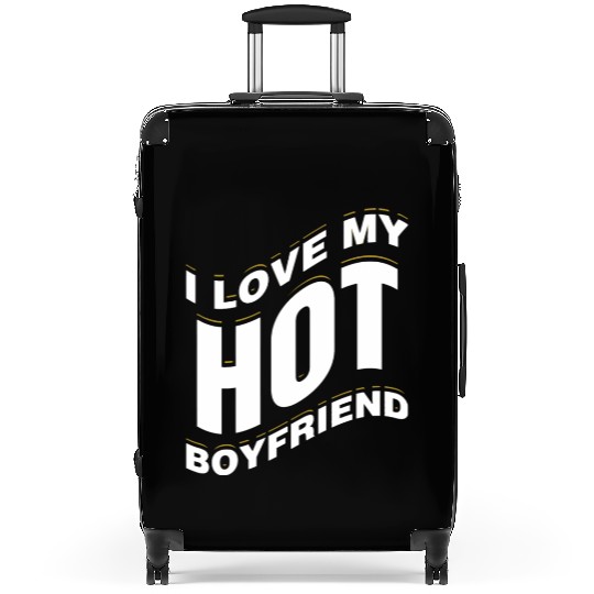 I Love My Hot Boyfriend Romantic Valentines Februa Suitcases