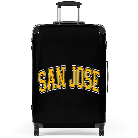 San Jose Varsity Style Amber Text Suitcases