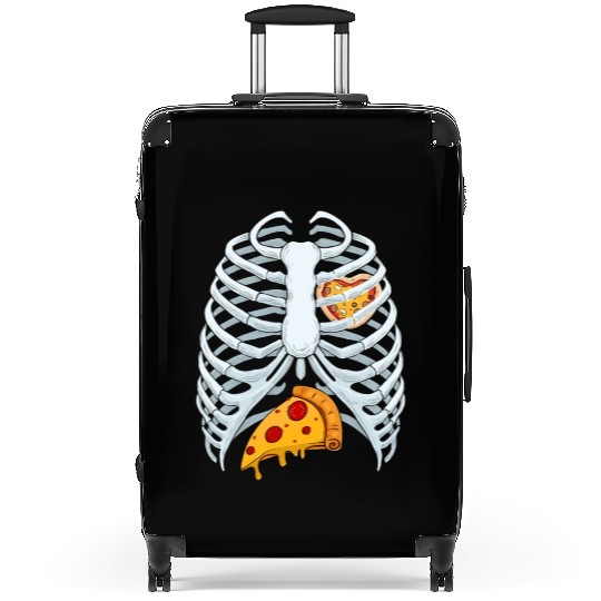 Funny PIzza Skeleton Rib Cage Halloween Costume Suitcases