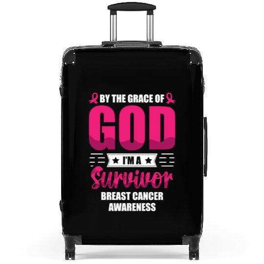 By The Grace Of God I'm A Breast Cancer Survivor Suitcases