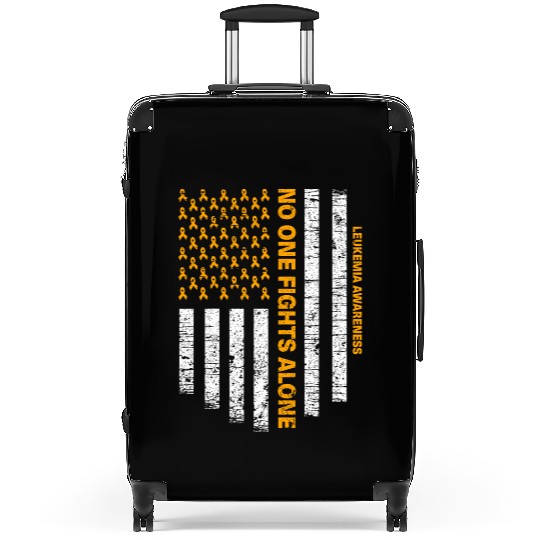 No One Fights Alone Usa Flag Leukemia Awareness Suitcases