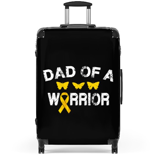 dad Of A Warrior Childhood Cancer Awareness Suppor Suitcases