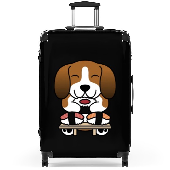 Sushi Lover Basset Hound Suitcases