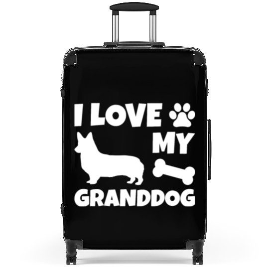 I Love My Granddog Corgi Suitcases