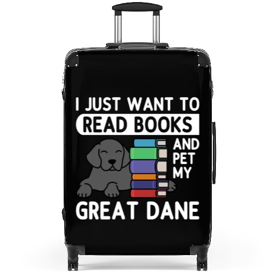 I Just Want To Read Books Great Dane Suitcases