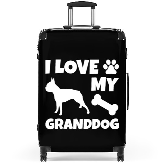 I Love My Granddog Boston Terrier Suitcases
