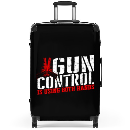 Gun control is using both hands - gun reform Suitcases