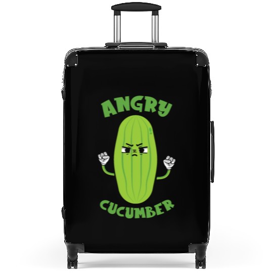 Angry Cucumber Vegetarian Vegetable Veggies Vegan Suitcases