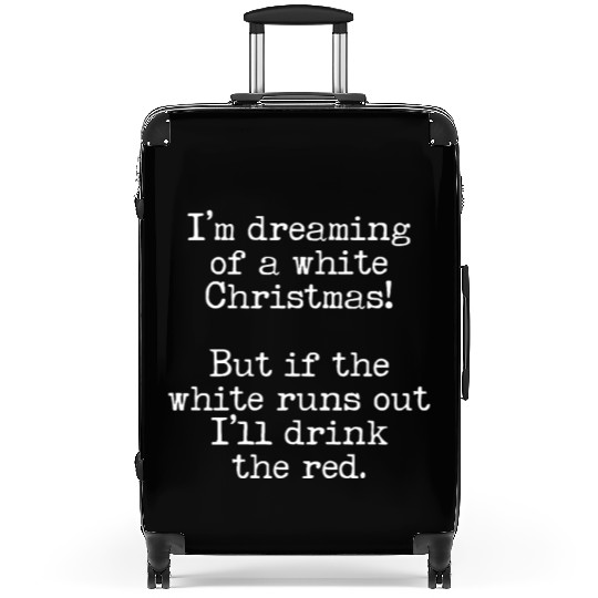 Funny Christmas White Red Wine Lover Xmas Holiday Suitcases