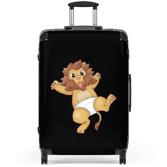 Cute Lion Baby in Diapers Design (ideal gift) Suitcases