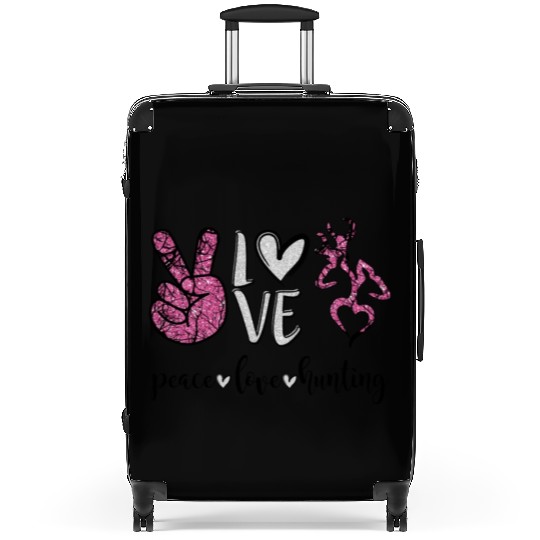 Peace Love Deer Hunting Funny Girls Women Suitcases