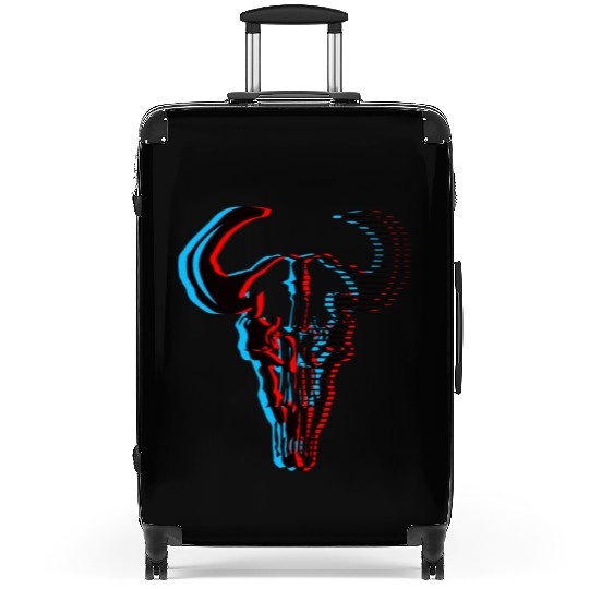 Buffalo skull Suitcases