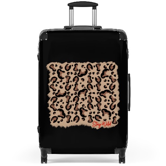 Vizsla leopard print stay Wild Suitcases