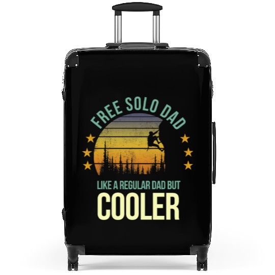 Funny Free Solo Dad Cool Rock Climbing Climber Suitcases