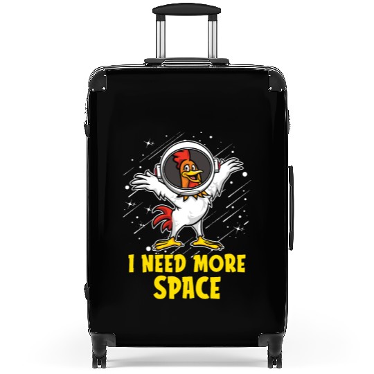 Rooster Cock Astronaut I Need More Space Suitcases