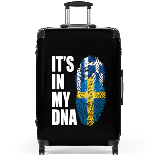 Greek And Swedish Mix Heritage DNA Flag Suitcases