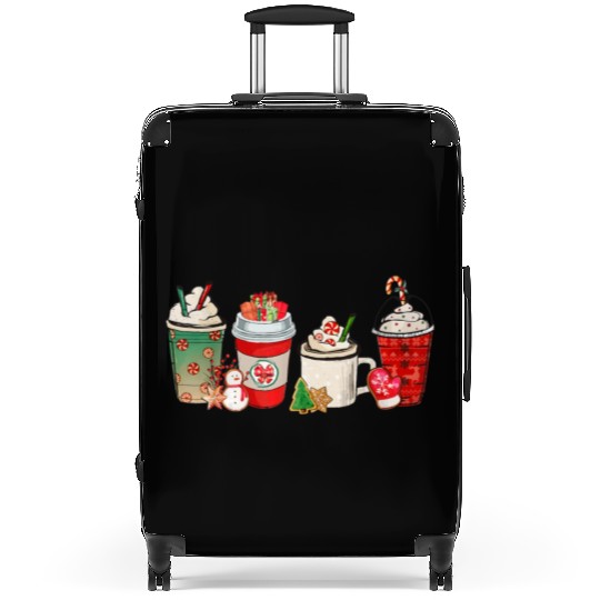 Merry Christmas Coffee Snowman Latte Peppermint Suitcases