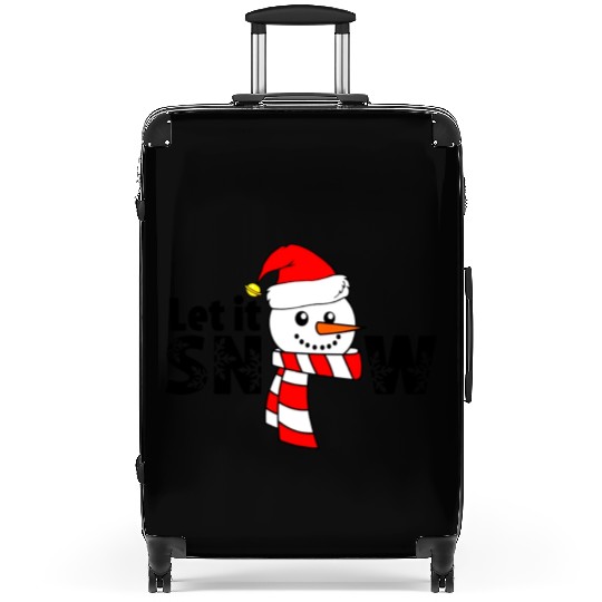 Let It Snow Snowman Snowflake Christmas Holiday Suitcases