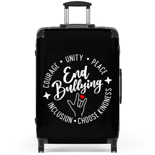 End Bullying. Choose Kindness. Unity. Peace. Suitcases