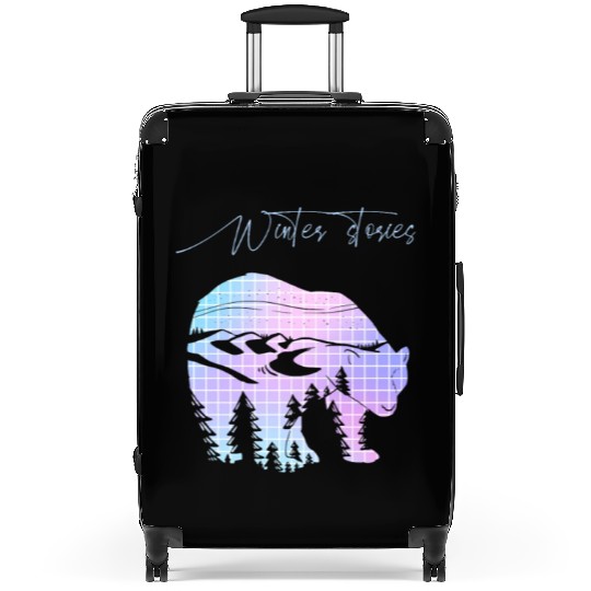Winter stories Bear Trees Pastel Rainbow Suitcases
