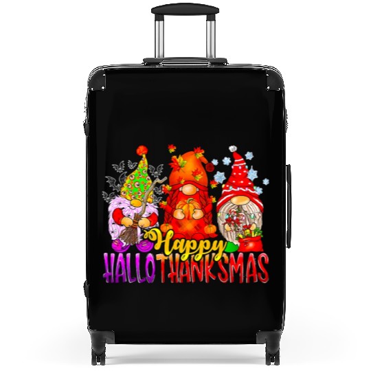 Happy Hallothanksmas Gnomes Lover Halloween Suitcases