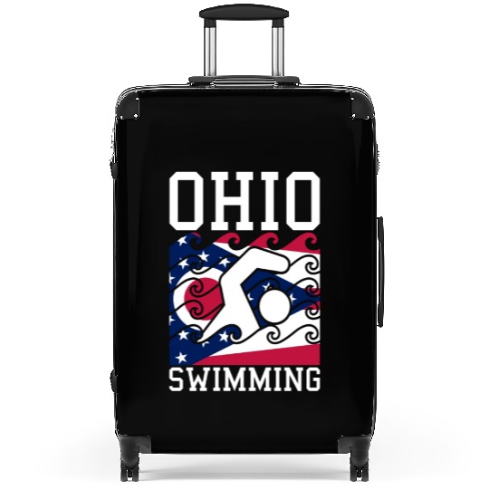 Ohio Flag Swimming Team Swim Swimmer US State Suitcases