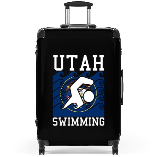 Utah Flag Swimming Team Swim Swimmer US State Suitcases