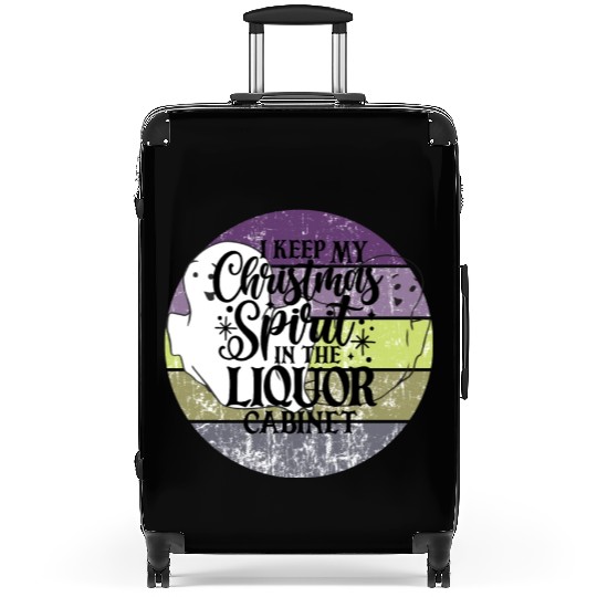 Funny Christmas Spirit Ghosts Sunset Suitcases