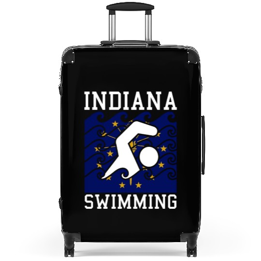 Indiana Flag Swimming Team Swim Swimmer US State Suitcases