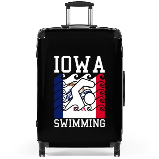 Iowa Flag Swimming Team Swim Swimmer US State Suitcases