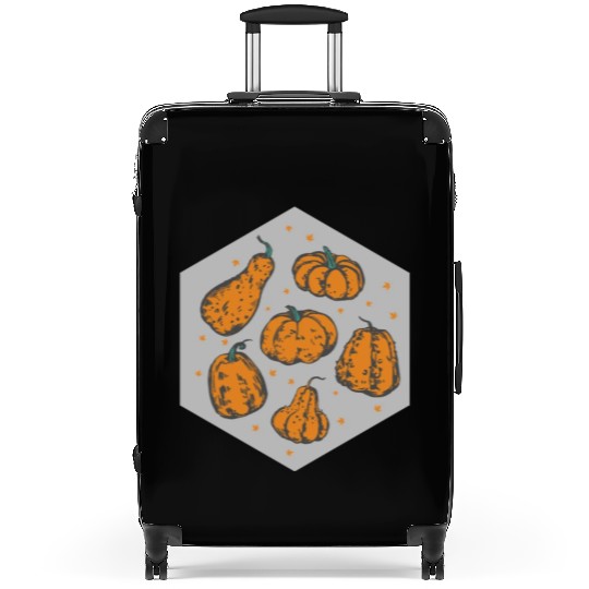 Halloween Theme Cute Pumpkins Hexagon Coffee Suitcases