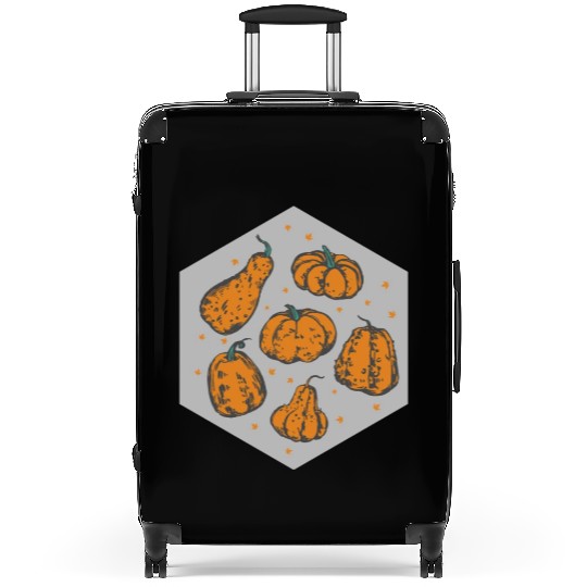Halloween Theme Cute Pumpkins Hexagon Coffee Suitcases
