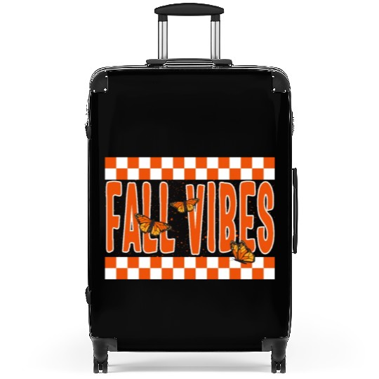 Halloween Theme Fall Vibes Coffee Lover Mug Gift, Suitcases