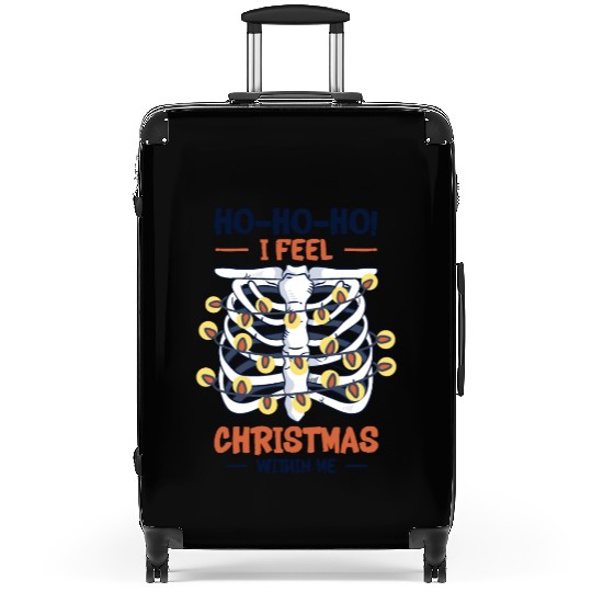 Christmas Holiday Skeleton Rib Cage Radiology Suitcases
