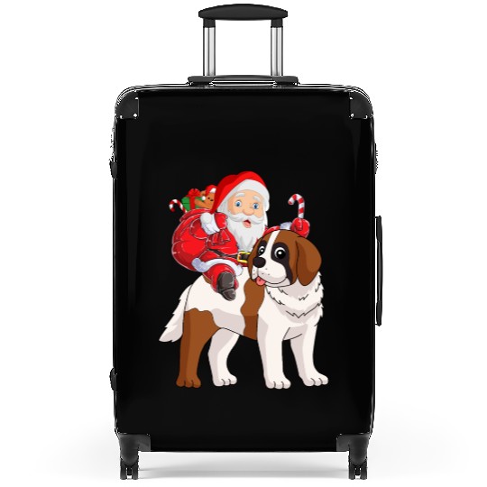 Saint Bernard Christmas Santa Claus Xmas Pajama Suitcases