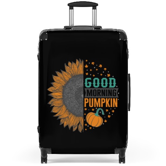 Halloween Theme Good Morning Pumpkin Sunflower Suitcases