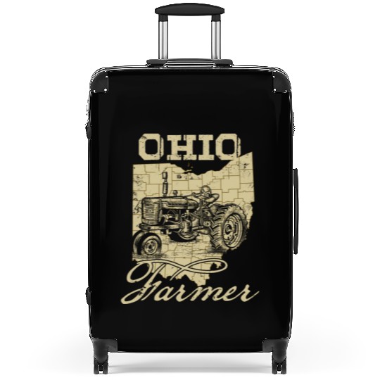 Ohio Farmer Tractor Lover State Map Farming Local Suitcases