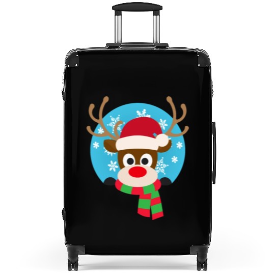 Cute Rudolph Red-Nosed Reindeer Christmas Design Suitcases