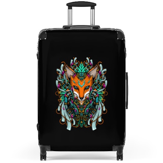 Vivid Royal Ancient Celtic Fox Suitcases