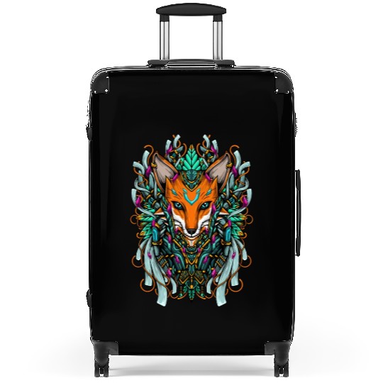 Vivid Royal Ancient Celtic Fox Suitcases