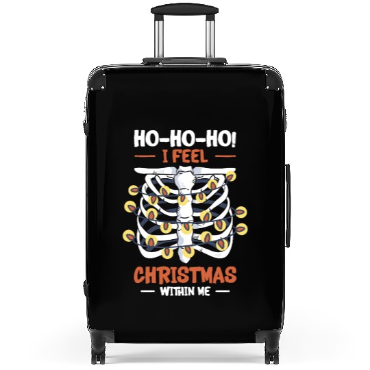 Christmas Holiday Skeleton Rib Cage Radiology Suitcases