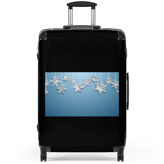 Elegant Hanging Snowflakes Light Blue Suitcases