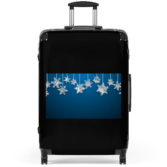 Elegant Hanging Snowflakes Navy Blue Suitcases