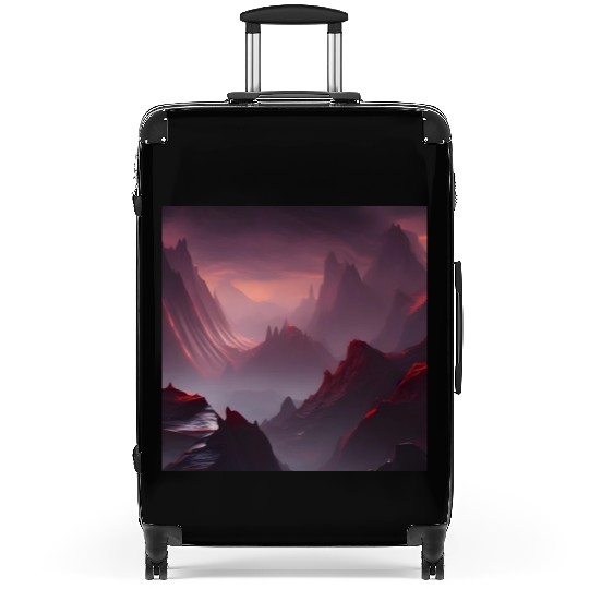 Lonely Red Mountains on an Alien Planet Abstract Suitcases