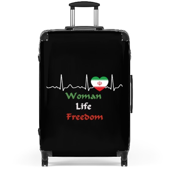 Iran - heartbeat, heart line, woman, life, freedom Suitcases