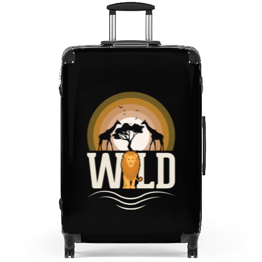 Wild Animals Lion Giraffe Africa Suitcases