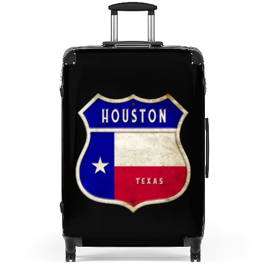 Houston Texas coat of arms flag design Suitcases