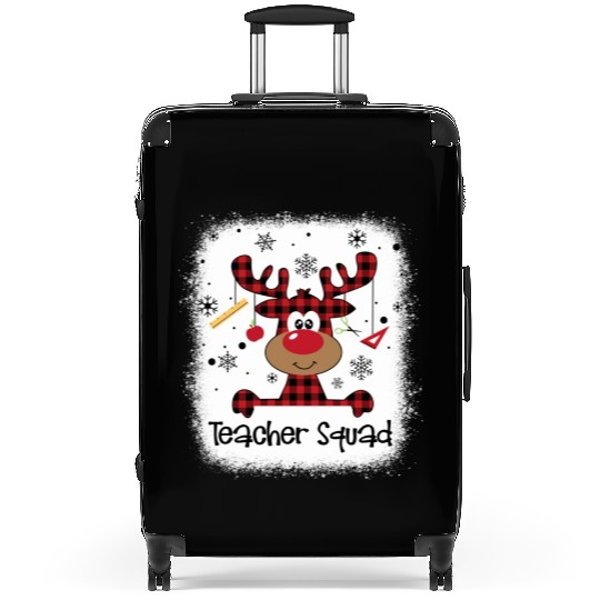 Bleached Teacher Squad Reindeer Funny Teacher Suitcases
